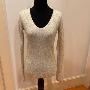 Boden Off-White V-Neck Sweater